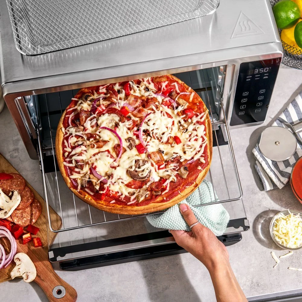 Bella Pro Series - 6-Slice Air Fryer Toaster Oven with Rotisserie - Stainless Steel