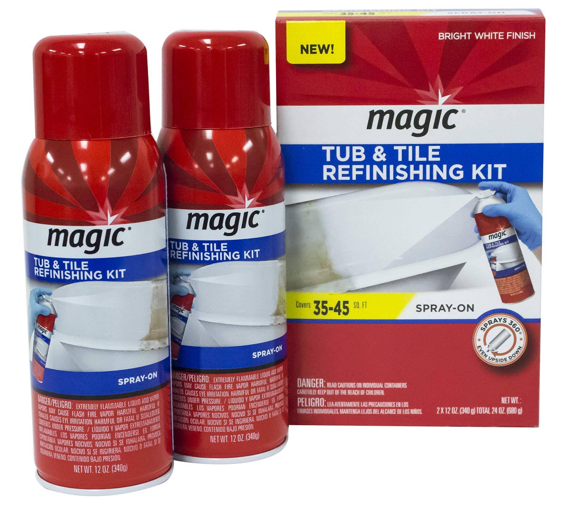 Magic Tub and Tile Refinishing Kit Bright White Spray on Aerosol - Refinish Tile