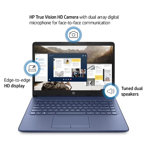 HP Essential Laptop, 14" HD Display, Intel Celeron N4120, Webcam, Type-C, SD Card Reader, HDMI, Wi-Fi, Windows 11 Home, Black, KKE Accessories