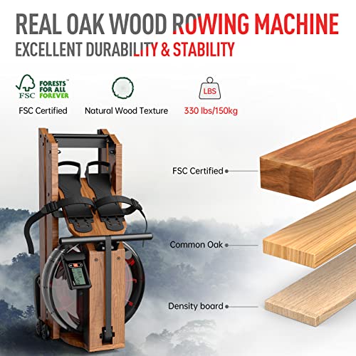 JOROTO Rowing Machines for Home Use, Foldable Rower Machine with Bluetooth Monitor, Tablet Holder Water Rowing Machine