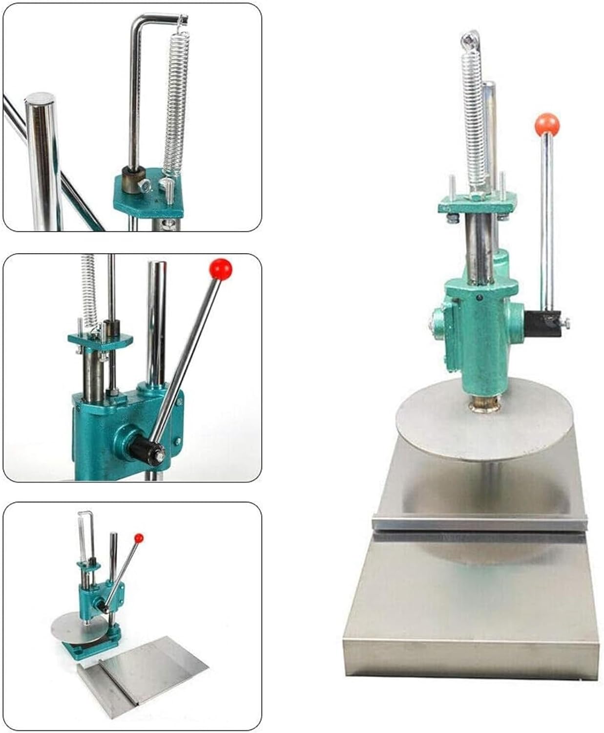 Manual Pizza Dough Press Machine Pizza Pastry Press Machine, 24cm/9.5" Manual Commercial Dough Presses Stainless Steel Cake Bread Pastry Premade Dough Sheeter For Home, Kitchen & Commercial Use