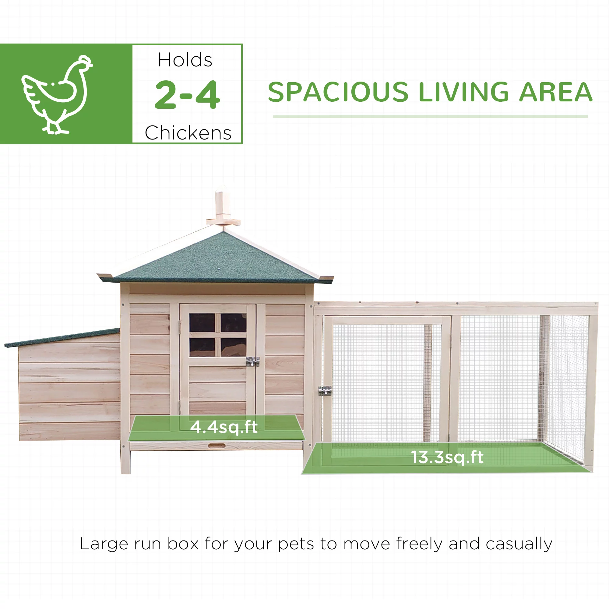 PawHut Chicken Coop Hen House /w Cottage Style - Curated Treasures Market