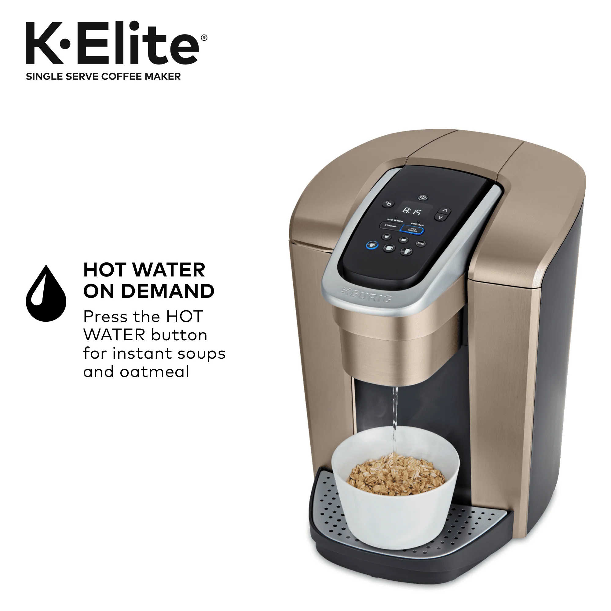 Keurig K-Elite, Single Serve K-Cup Pod Coffee Maker, Brushed Gold