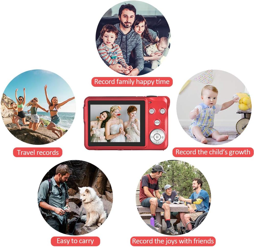 30 MP Digital Camera HD Mini Pocket Camera Cheap Camera 2.7 Inch LCD Screen Camera with 8X Digital Zoom Compact Cameras for Adult, Kids, Beginners with 32GB SD Card and 2 Batteries Pack of 2