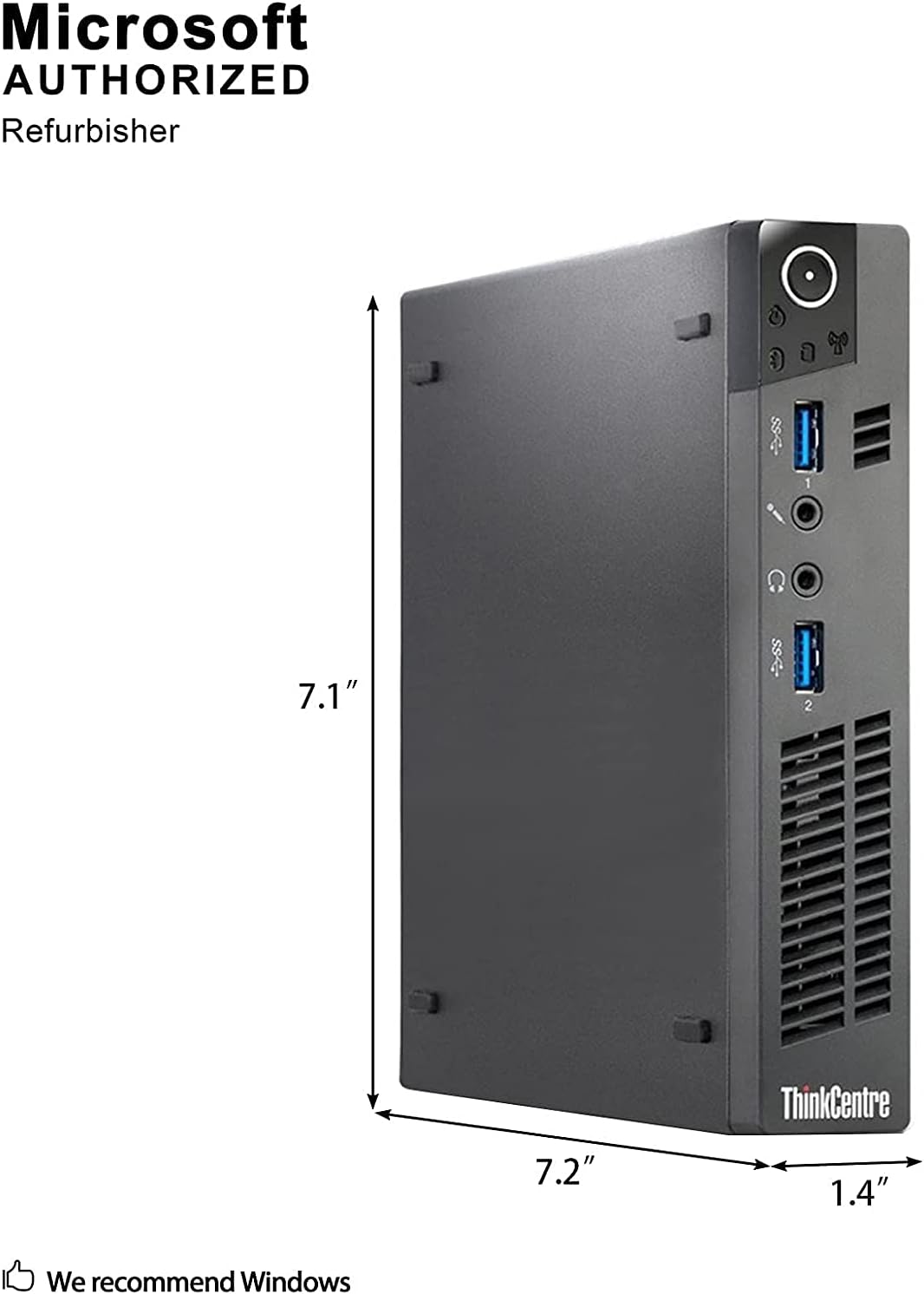 lenovo ThinkCentre M92p Tiny Mini Business Desktop Computer, Intel Core i5-3470T up to 3.6Ghz, 8GB RAM, 500GB HDD, Intel HD Graphics, VGA, USB 3.0, Windows 10 Professional (Renewed)