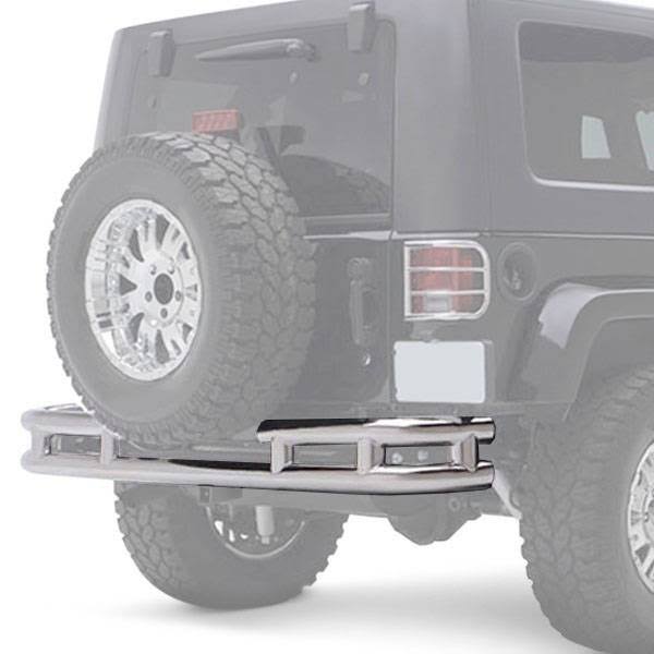 Smittybilt JB44-RHS Rear Bumper W/Hitch - Stainless Steel
