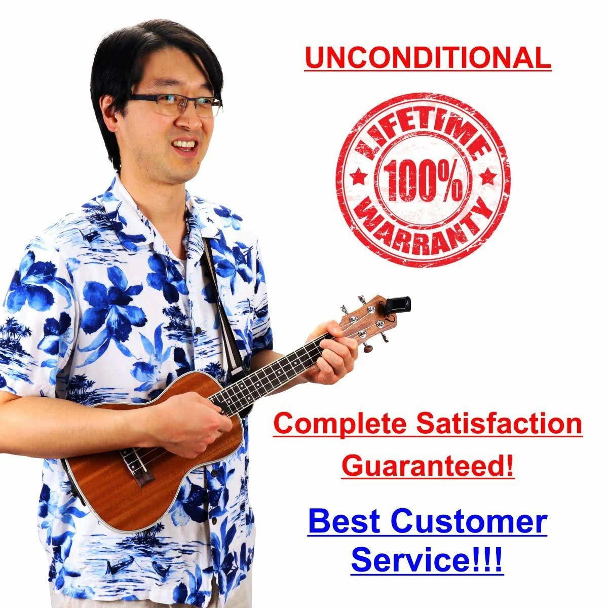 Ukulele Tenor Size Bundle from Lohanu (LU-T) 2 Strap Pins Installed Free Uke Strap Case Tuner Picks Pick Holder Aquila Strings I