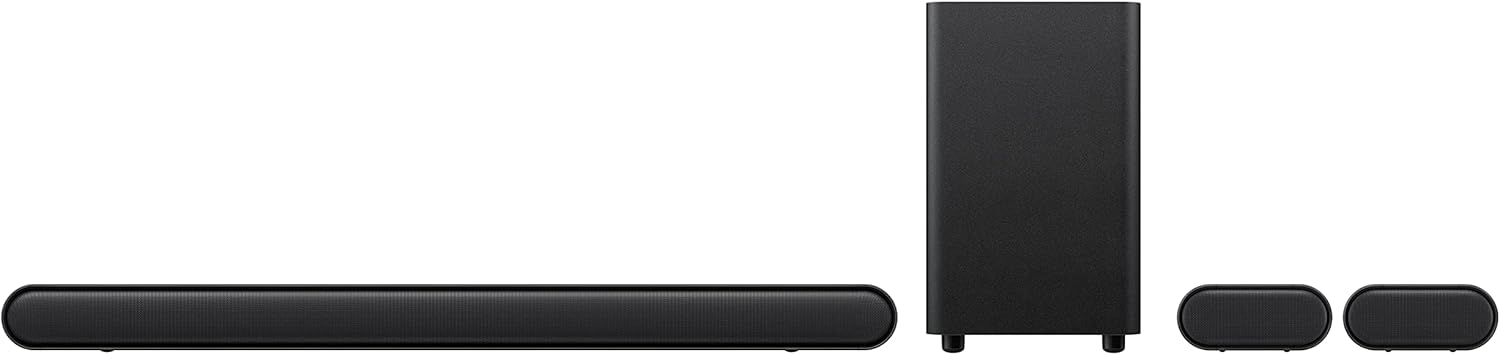 TCL 5.1ch Sound Bar with Wireless Subwoofer (S4510, 2023 - Model), Built-in Center Channel, 2 Rear Surround Sound Speakers, Dolby Audio, DTS Virtual:X, Bluetooth, Wall Mount / HDMI cable included