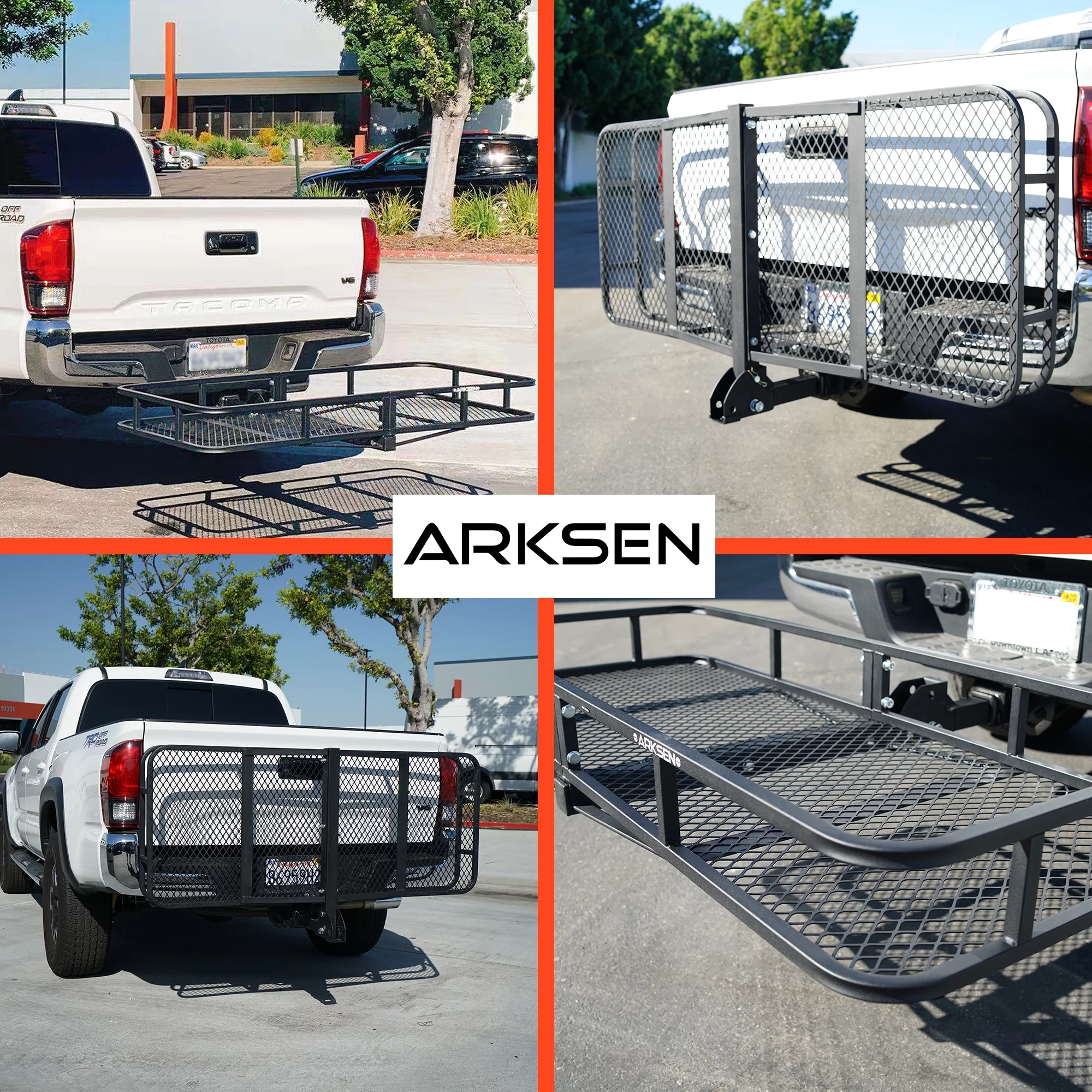 Arksen Folding Cargo Carrier Luggage Basket 2" Receiver Hitch 60"