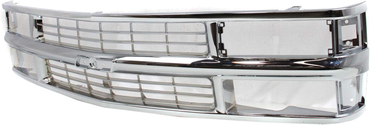 Evan-Fischer Grille Assembly Compatible with 1994-2000 Chevrolet K2500 and K3500 Chrome Shell and Insert Grille Plastic Cross bar insert