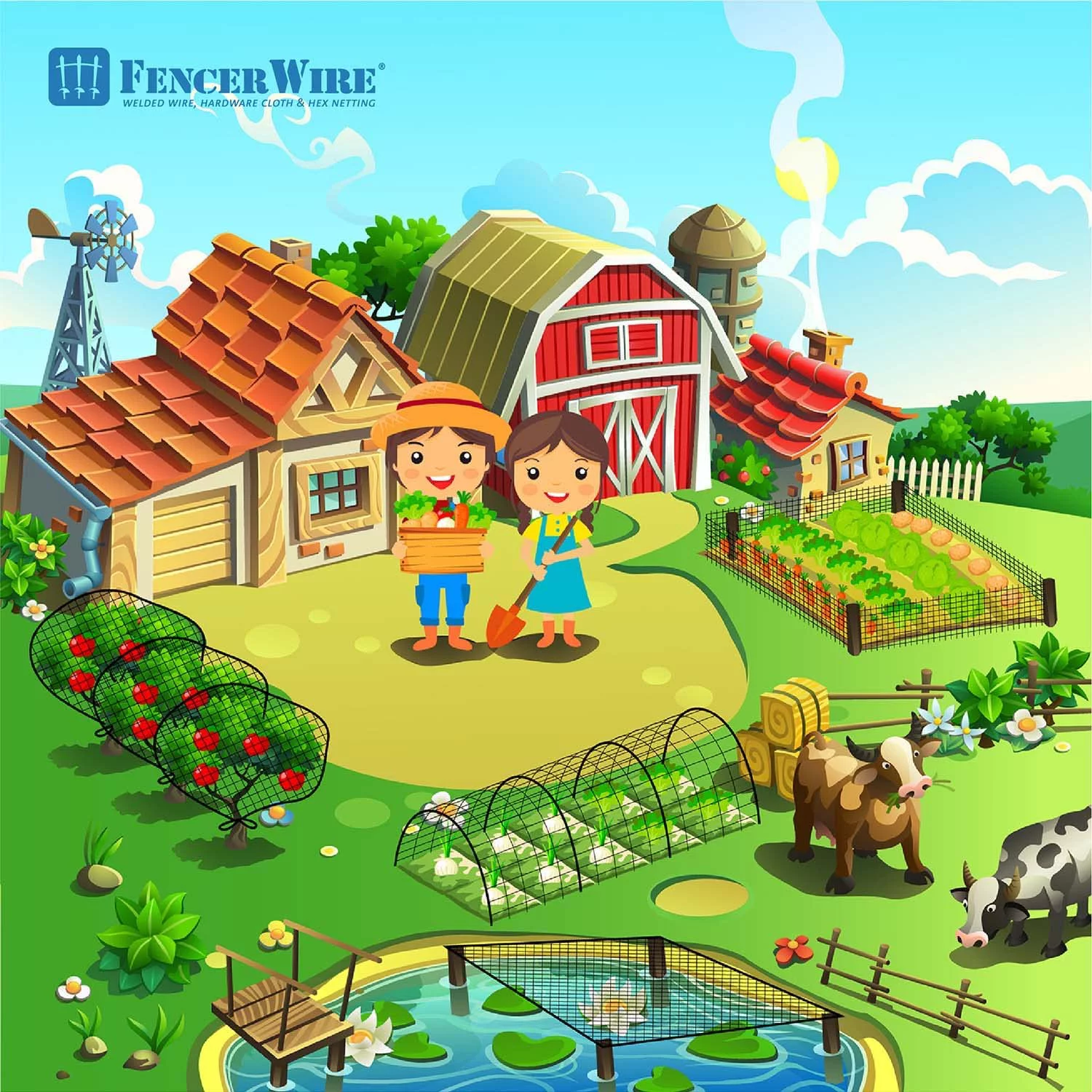 Fencer Wire 7 ft. x 100 ft. Garden & Plant Protective Netting with 3/4" Mesh, Reusable & Doesn't Tangle, Protection Against Bird, Deer and Other Animals, Multiple Choices Available - Curated Treasures Market