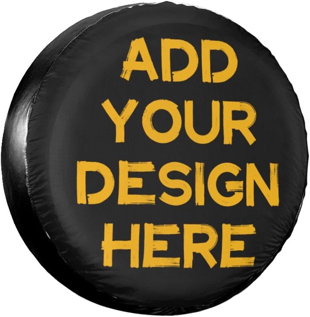 Custom Spare Tire Cover Set with License Plate Personalized Tire Cover with Photo Picture Logo Text Fit for Universal Car Jeep Uv Truck SUV Wheel Pack of 2