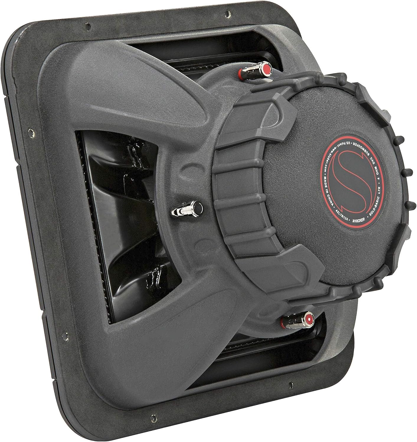 Kicker L7R 12 Inch 1200W Max Power 4 Ohm DVC Square Car Audio Subwoofer, Black