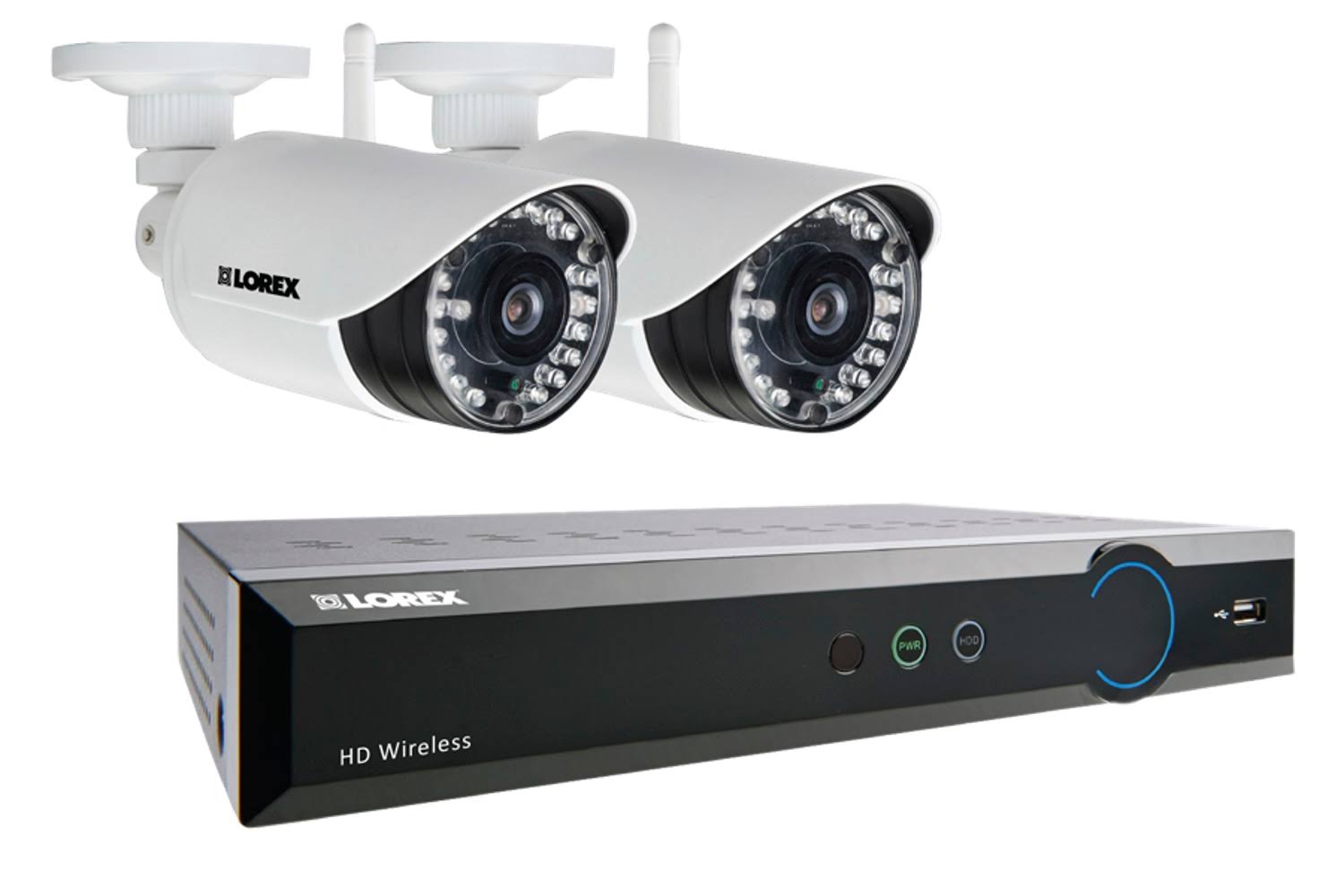 Lorex LH04141TC2WB - 4-Channel 720p HD 1TB DVR with 2 Wireless Cameras