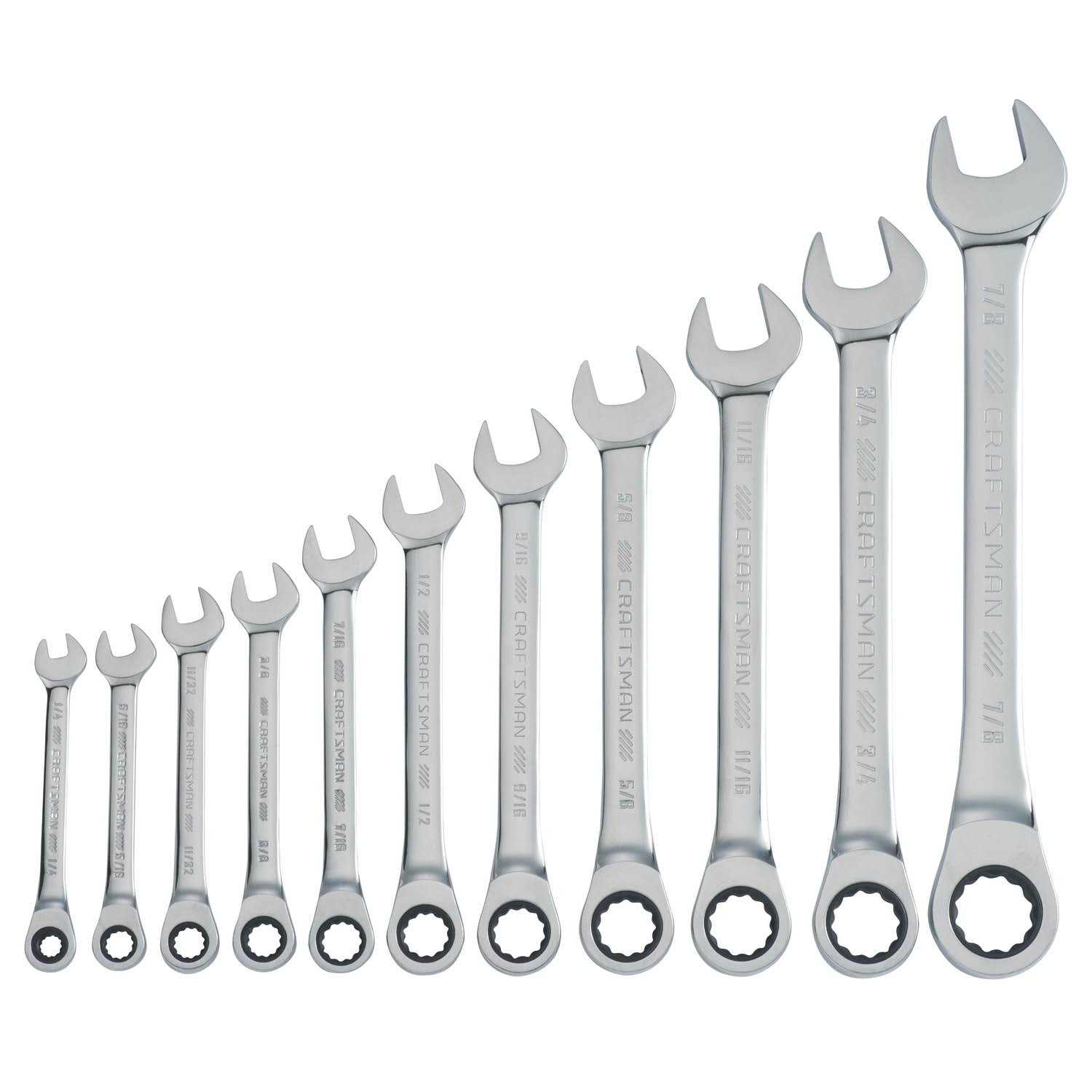 Craftsman SAE Ratcheting Combination Wrench Set 11 pc CMMT87022 - Shop Hardware Tools Online Store