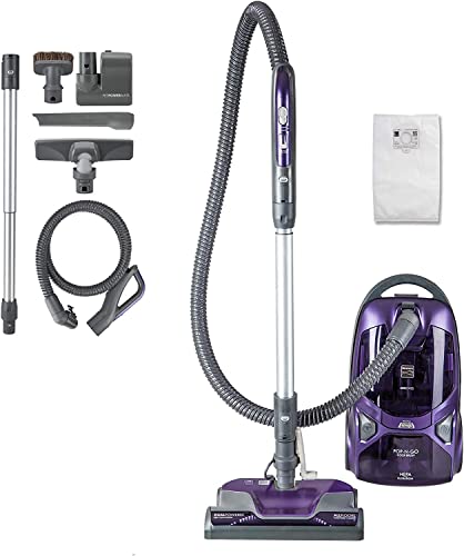 Kenmore Pet Friendly Lightweight Bagged Canister Vacuum Cleaner with Extended Telescoping Wand, HEPA, 2 Motors, Retractable Cord, and 4 Cleaning Tools, Blue