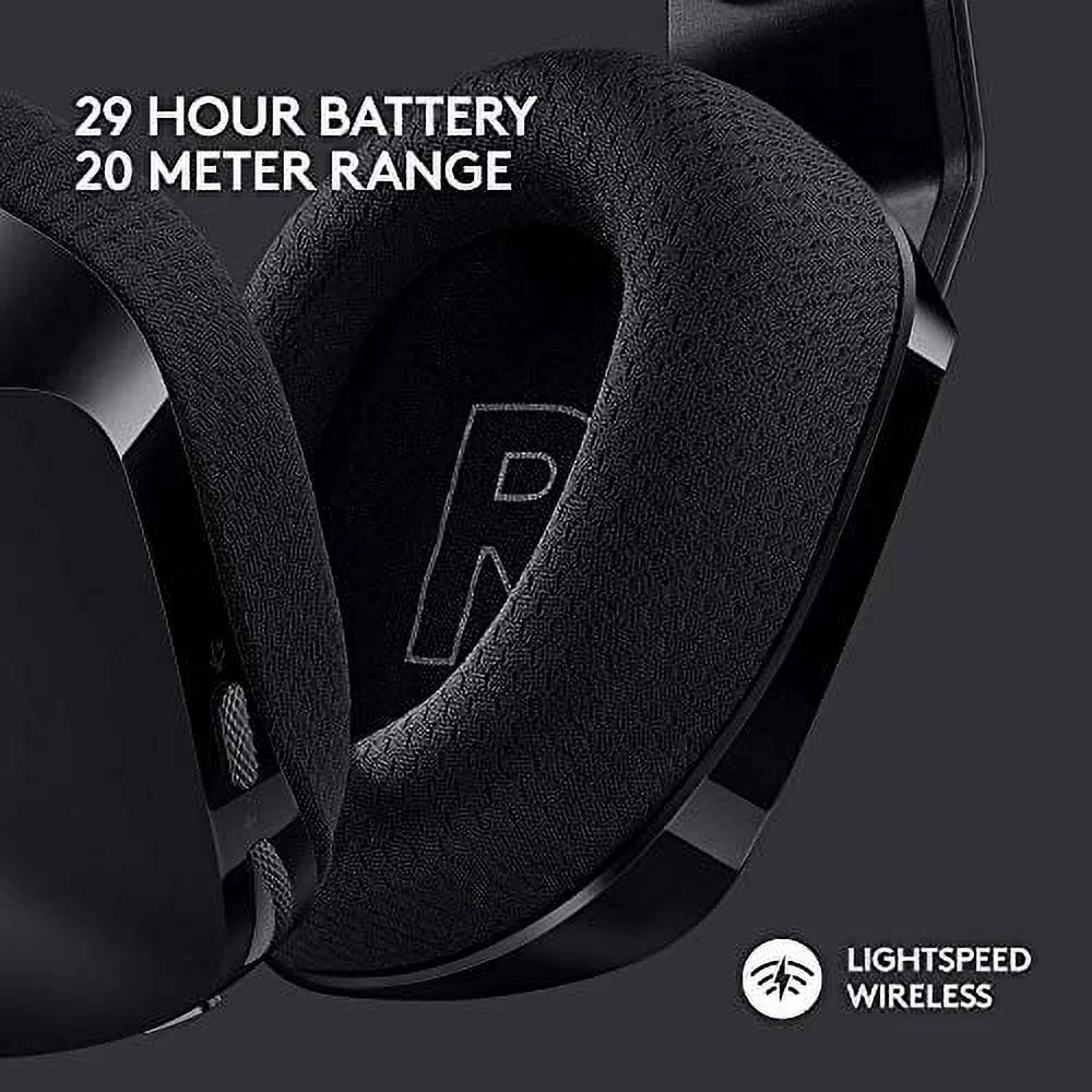 Logitech G733 LIGHTSPEED Wireless Gaming Headset with suspension headband, LIGHTSYNC RGB, Blue VO!CE mic technology and PRO-G audio drivers, Black