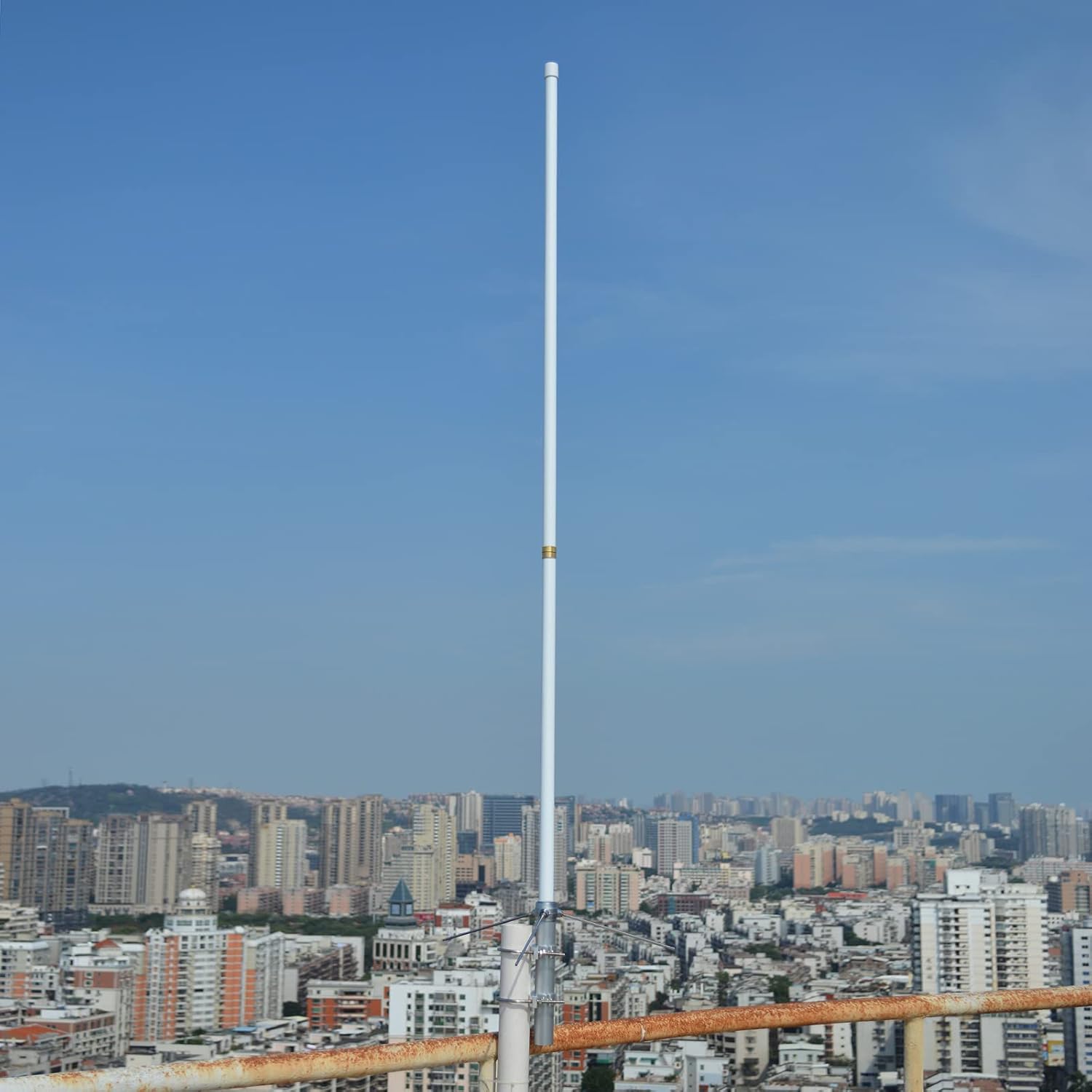 TWAYRDIO 144/430 MHz Dual Band Heavy Duty Fiberglass Vertical Base Antenna - 2Meter/70CM 68.9inches Base Antenna 4.5/7.2dBi with SO-239 Connector for Repeater Mobile Radio Transceiver