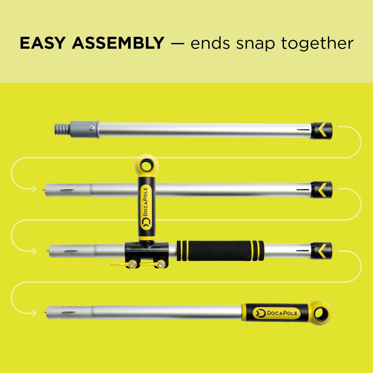 DocaPole Wall Duster with 6-24 Foot Extension Pole: Includes Telescoping Pole and Chenille Microfiber Cleaning Head for Use as Baseboard Cleaner, Wall Duster, and on High Reach Ceilings