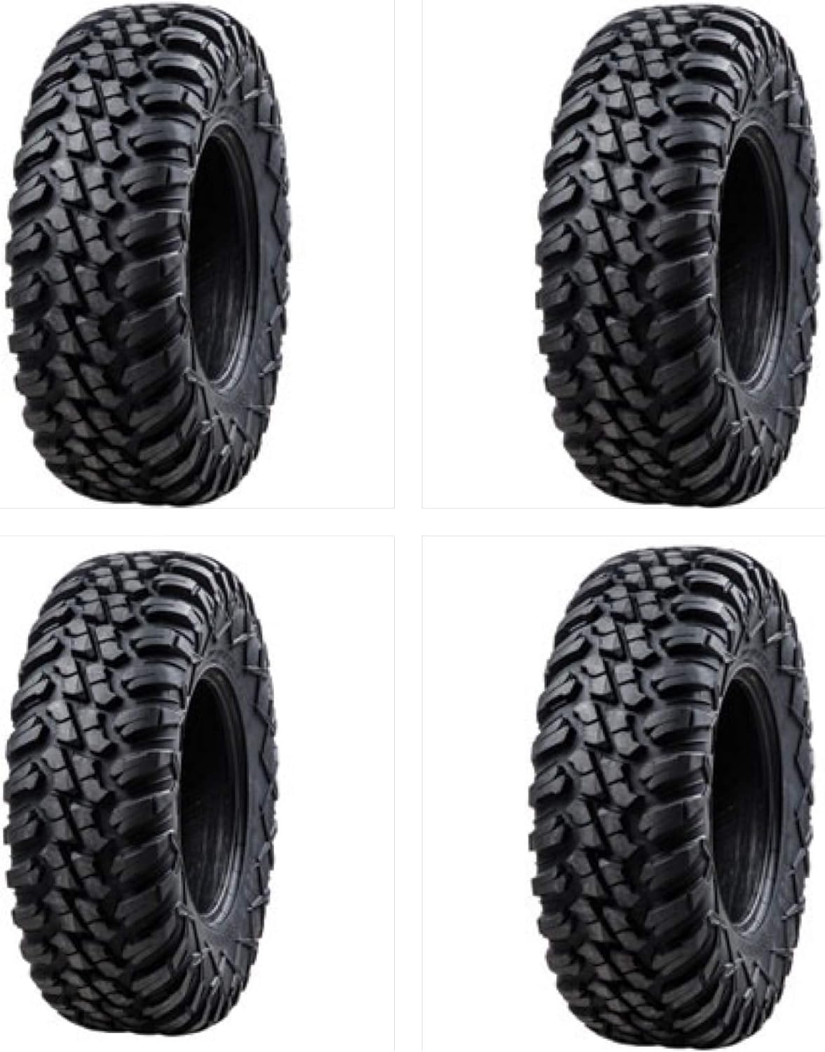 Tusk Racing Four (4) TERRABITE Heavy Duty 8 Ply Radial DOT UTV/ATV Tires - 30x10-14, Black