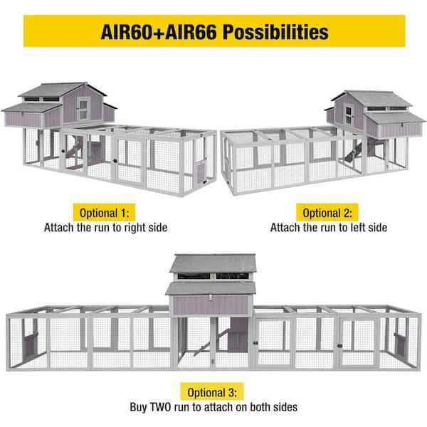 aivituvin Chicken Coop Extension Run Combine with AIR45 Air59 Air66 Air67 Air69 AIR60 - Pet Supplies online store