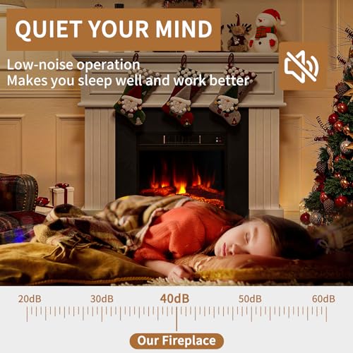 oneinmil Electric Fireplace, Electric Fireplace Heater, 3D Realistic Flame