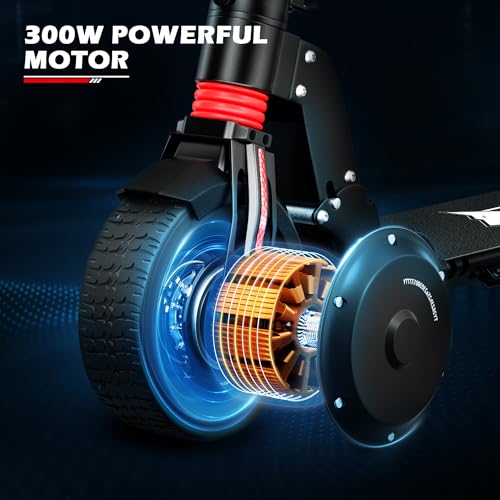 MoNiBloom E-Scooter Electric Kick Scooter w/LED Display and Bluetooth APP, Portable Folding Commuting Scooter for Adults & Teens