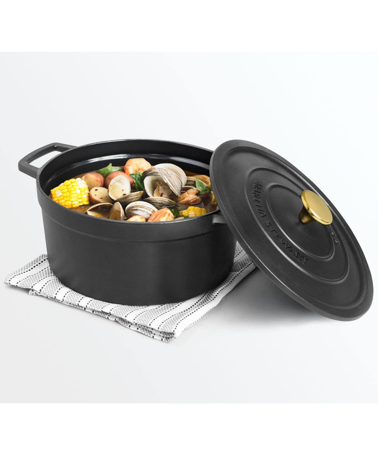 Martha Stewart Collection Enameled Cast Iron Round 6-Qt. Dutch Oven