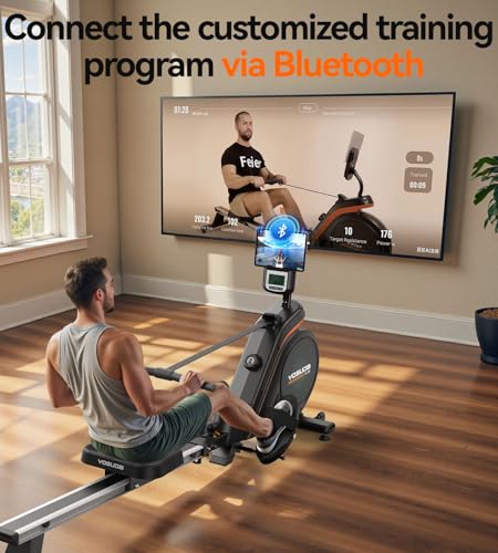 YOSUDA Magnetic/Water Rowing Machine for Home - Rower Machine Use with Bluetooth, App Supported, Rowing Machine for Taller Power Athletes, Comfortable Seat Cushion