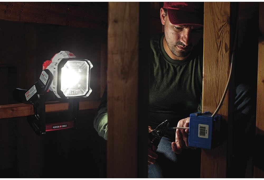 PORTER-CABLE 20V MAX LED Work Light, Corded/Cordless (PCCL500B) , Gray