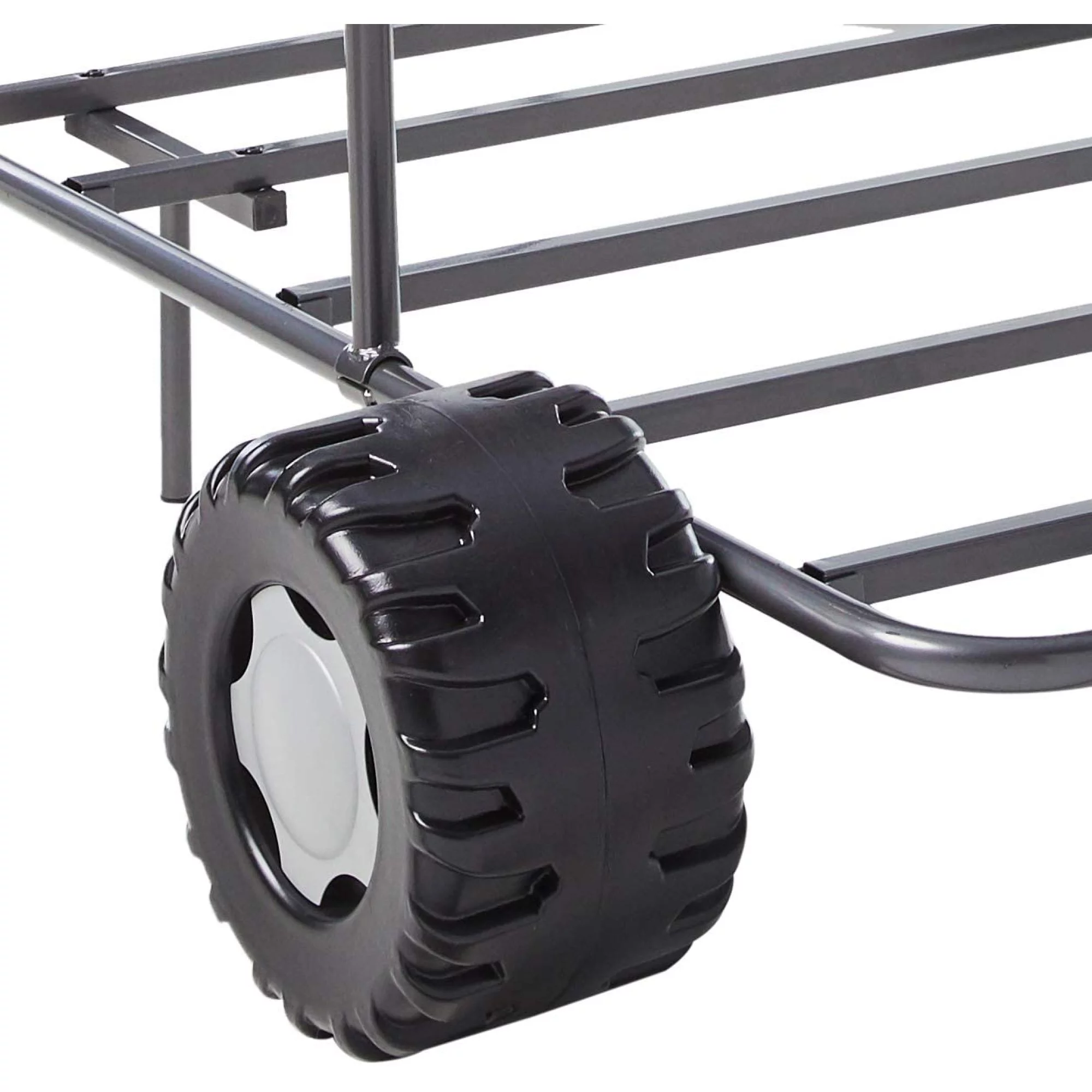Miekor Furniture Xander Twin Car Bed in Gunmetal Metal Go Kart Dune Buggy Frame Boys Racing Slat Style