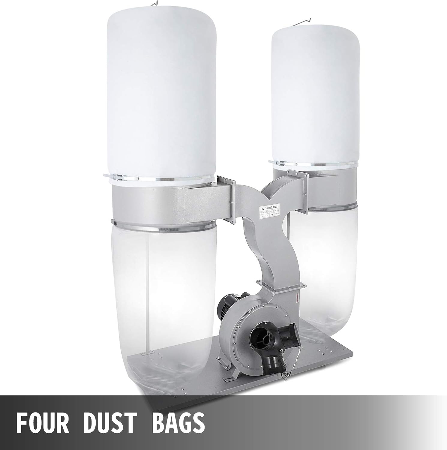 VEVOR 3HP Dust Collector with 2300 CFM Air Flow Bag Dust Collector 110V Portable Dust Collector 5 Micron Bag Filtration