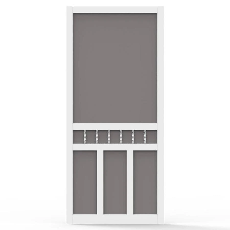 Screen Tight Waccamaw 32-in x 80-in White Vinyl Frame Hinged Decorative Screen Door | WAC32