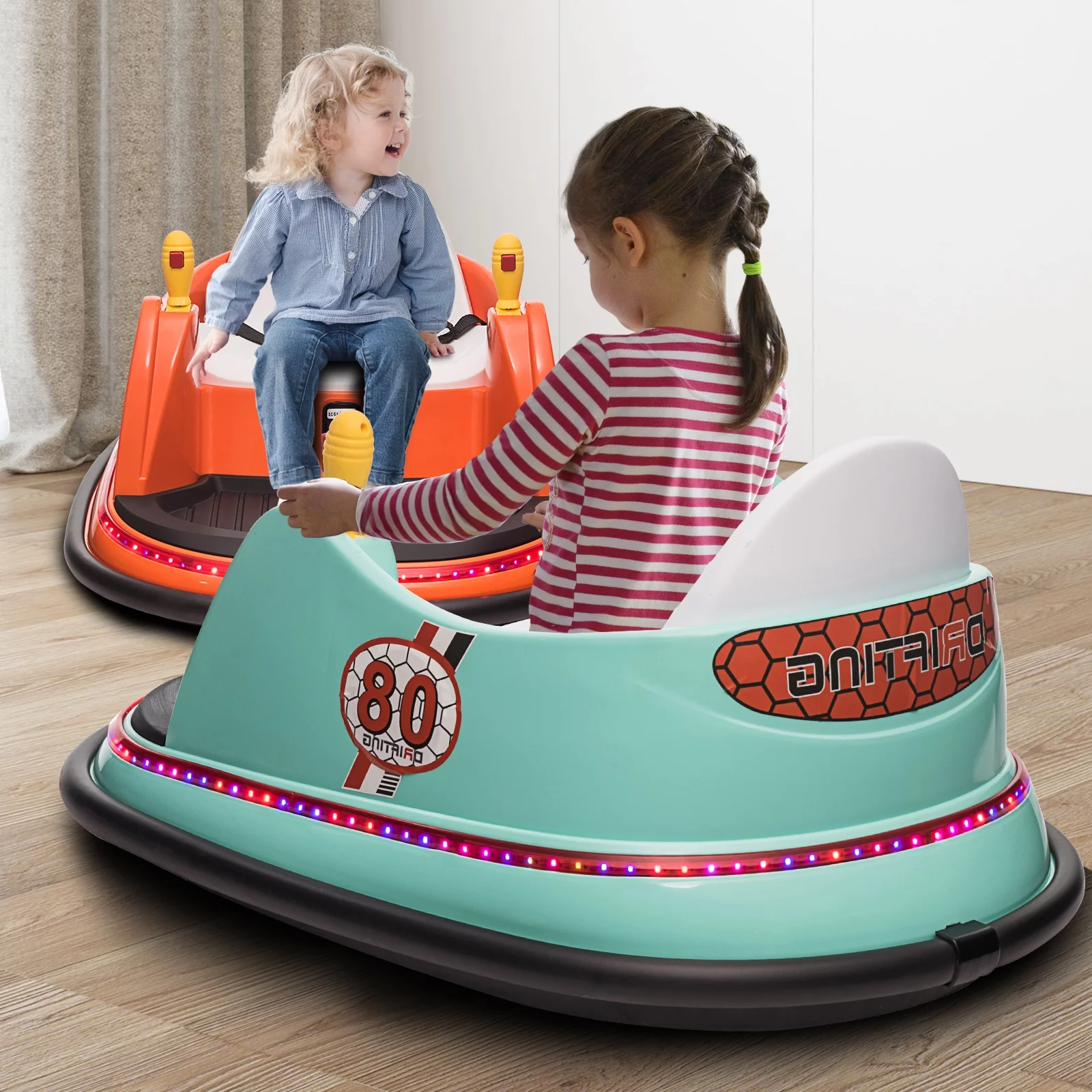 OTTARO 12V Electric Powered Ride on Bumper Car for Girls Boys with Remote Control,360 Spin,Music(Lavender)