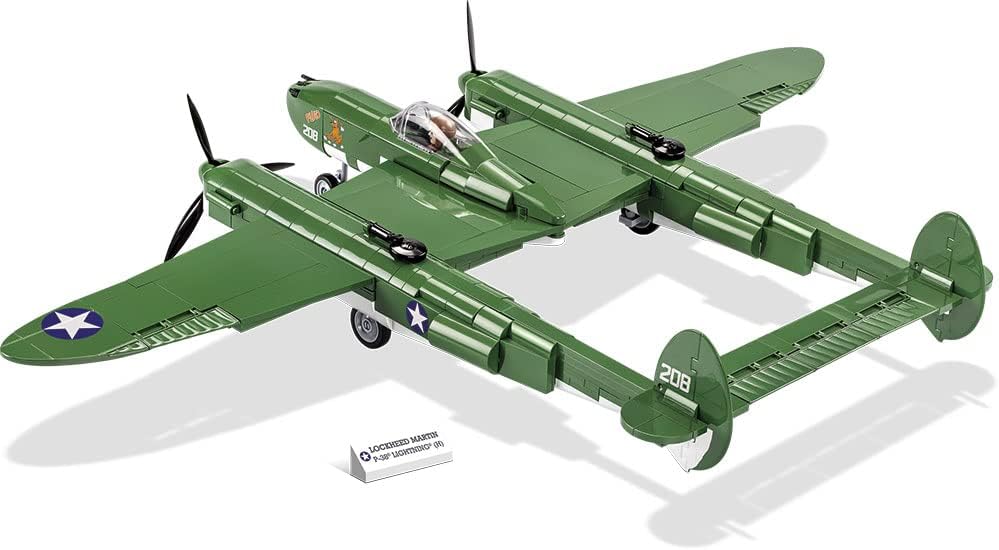 COBI Historical Collection: World War II Lockheed P-38 Lightning (H) Plane,Green