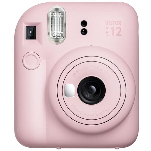 Fujifilm Instax Mini 12 Instant Camera Pastel Blue with 40 Sheets Fujifilm Instax Mini Film Bundle, Sunshine Photo Microfiber Cleaning Cloth Included
