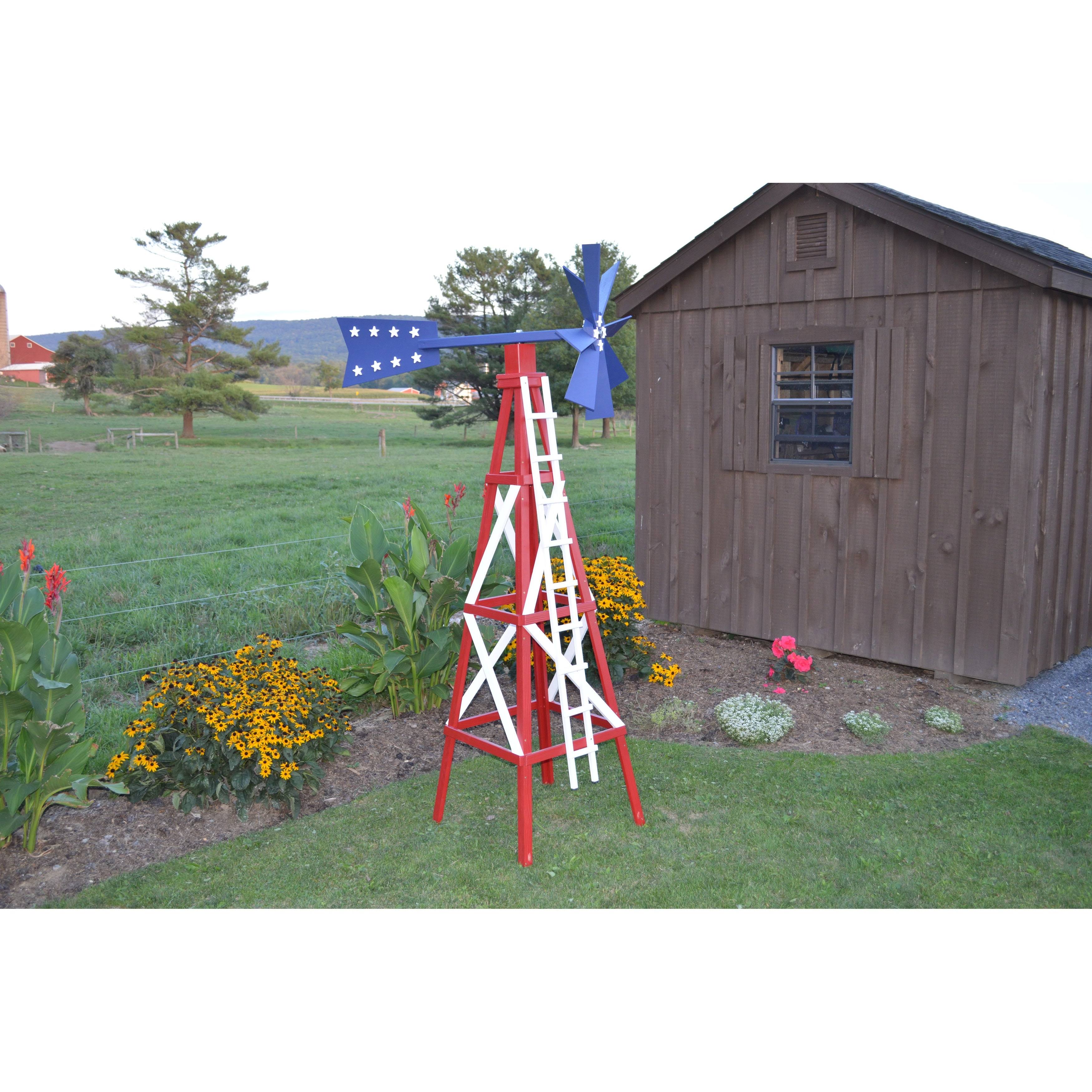 Farm Style Windmill - White