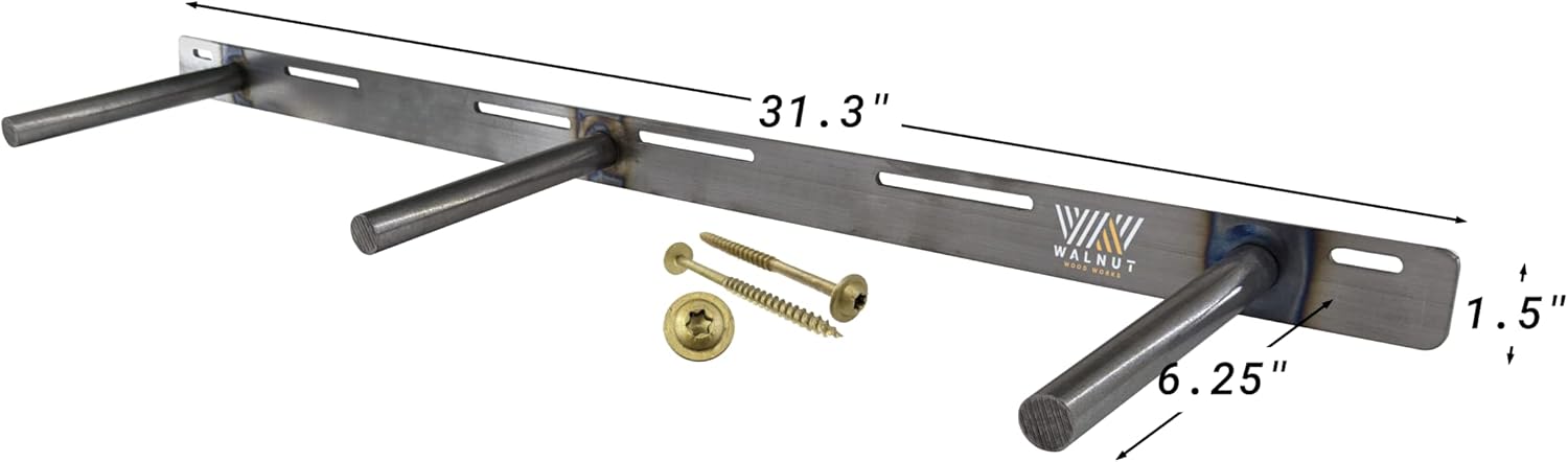 32 Inch Floating Shelf Bracket - Hidden Shelf Bracket with 150 LB Weight Capacity - Invisible Design for Shelves 32 Inches and Longer - Heavy Duty 3/4 Inch Solid Steel Support Rods - Made in The USA Pack of 2