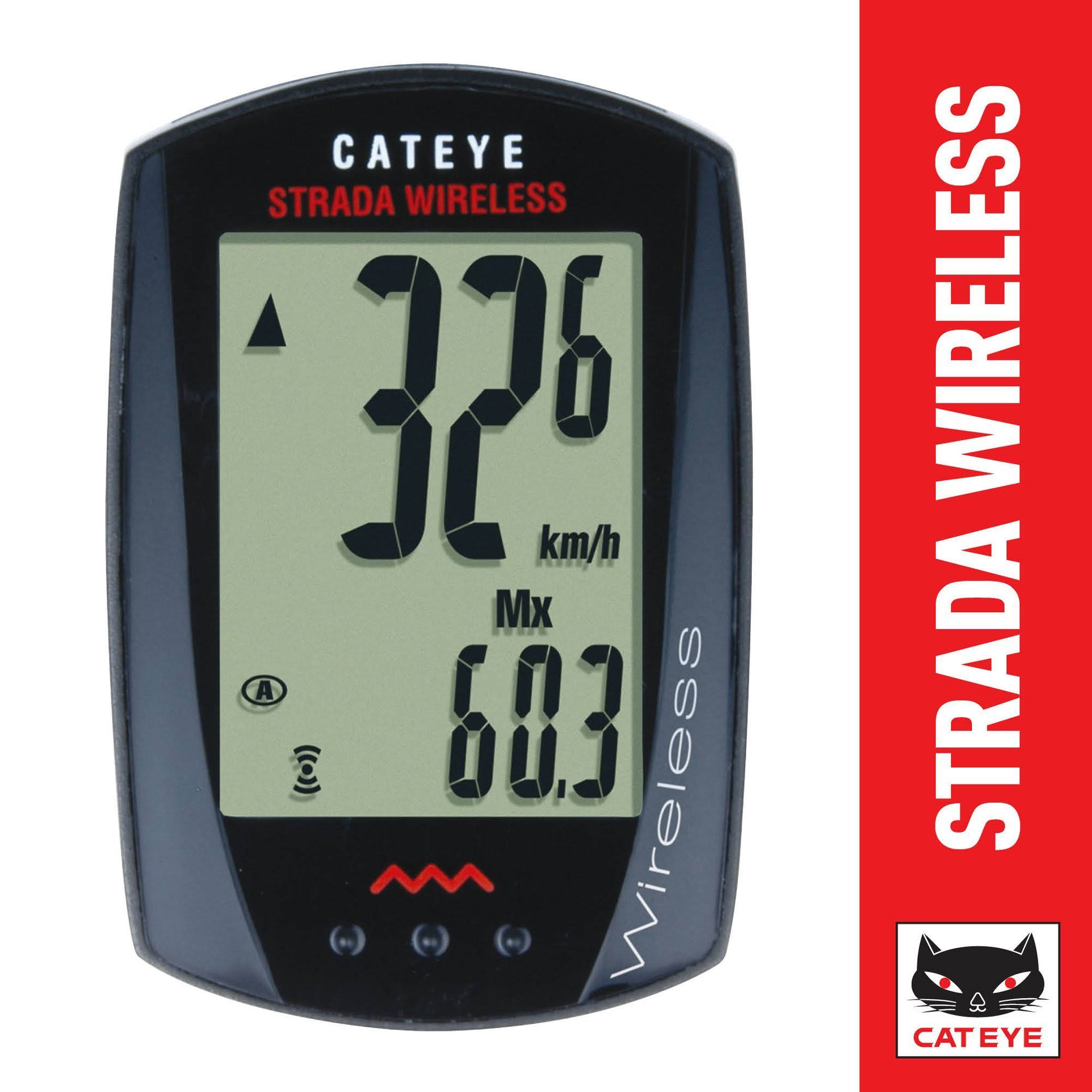 Cateye Strada Black Wireless Cycling Computer RD300W