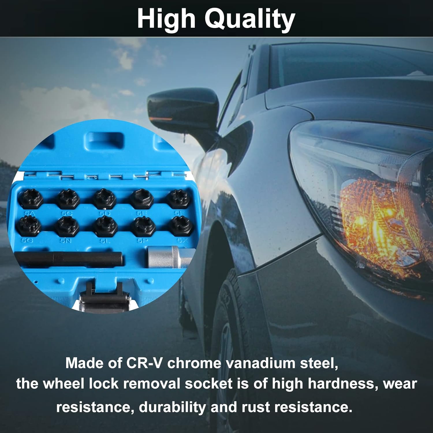 32PCS Automotive Wheel Locks Lug Nuts Socket Set Compatible for Mercedes Benz, Wheel Locks for Cars Key Stripped Remover Torx Bit Set Wheel Anti-Theft Screws Tool Bolt Extractor Set