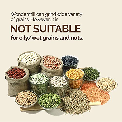 Powerful Electric Grain Mill Grinder for Home and Professional Use - High Speed Electric Flour Mill Grinder for Healthy Grains and Gluten-Free Flours - Electric Grain Grinder Mill by Wondermill