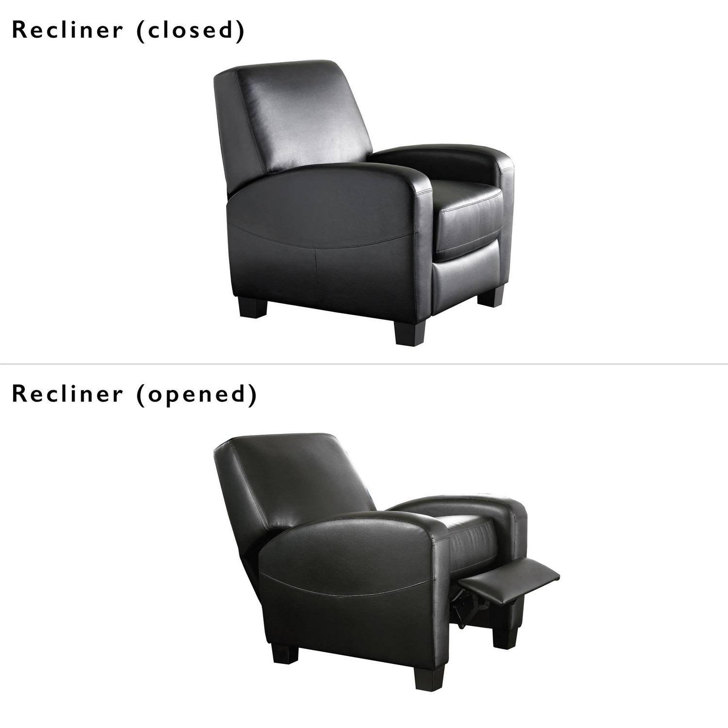 Mainstays Faux Leather Home Theater Recliner Black