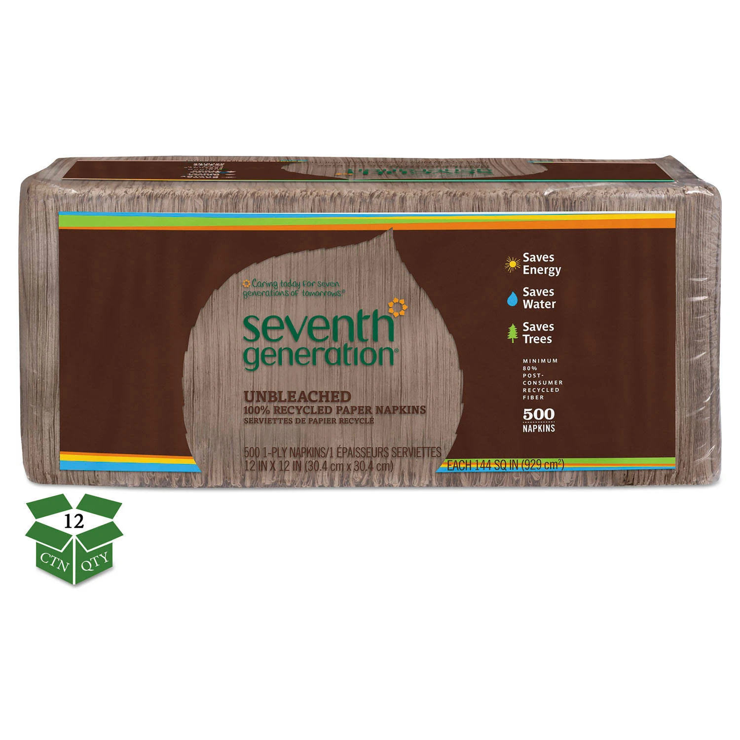 Seventh Generation 100% Recycled Luncheon Napkins (500/Pack) (12 Packs per Carton)