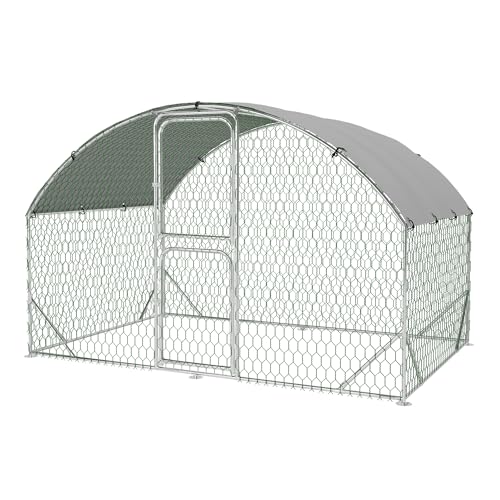 Large Metal Chicken Coop Run, Chicken Run for Yard with Cover, Large Chicken Run, Walk-in Poultry Cage,Chicken Coop for Chickens, 20 Hens, Ducks, Rabbits-9.8'W x 6.5'D x 6.5'H