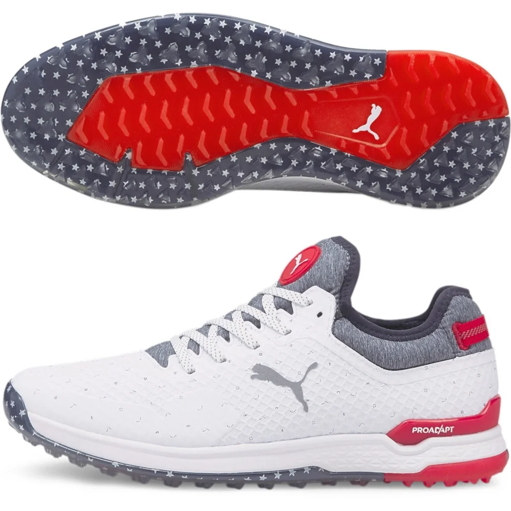 NEW Mens Puma LE ProAdapt Alphacat Love H8 Golf Shoes White/Ski Patrol Sz 10 M