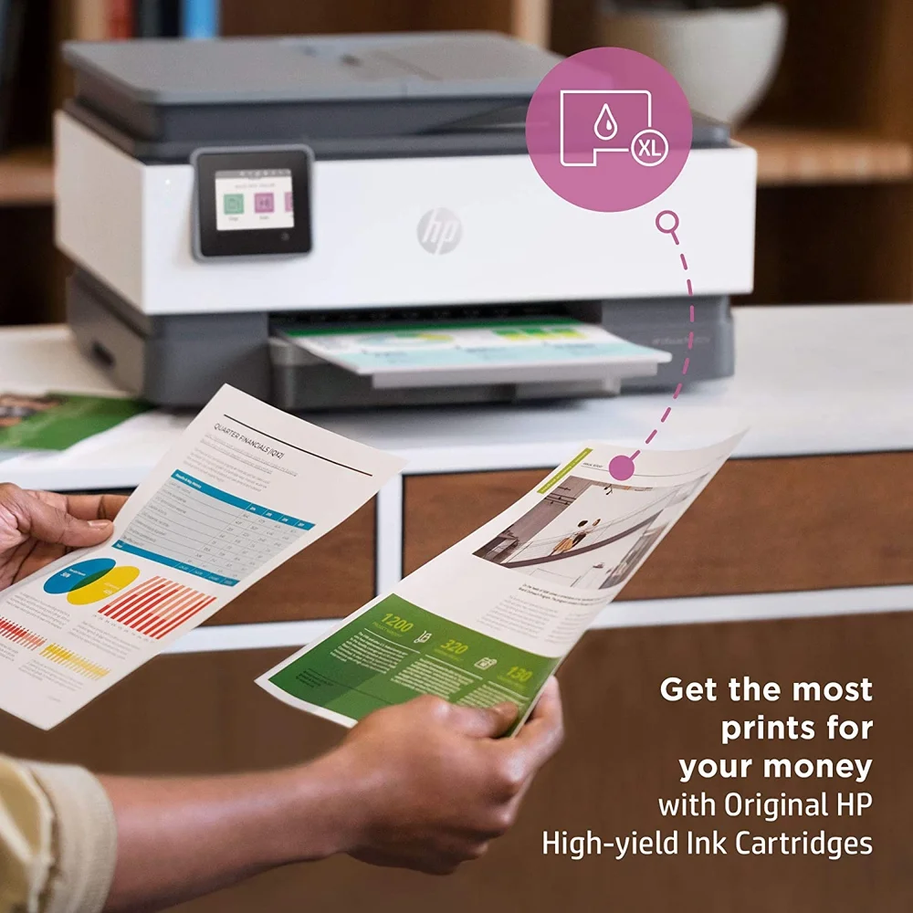 HP OfficeJet Pro 8025e All-in-One Wireless Smart Color Printer 1K7K3A Print, Scan, Copy, Fax, Mobile Functions, 6mths Instant Ink with HP+ Bundle with DGE Cable + Small Business Productivity Software