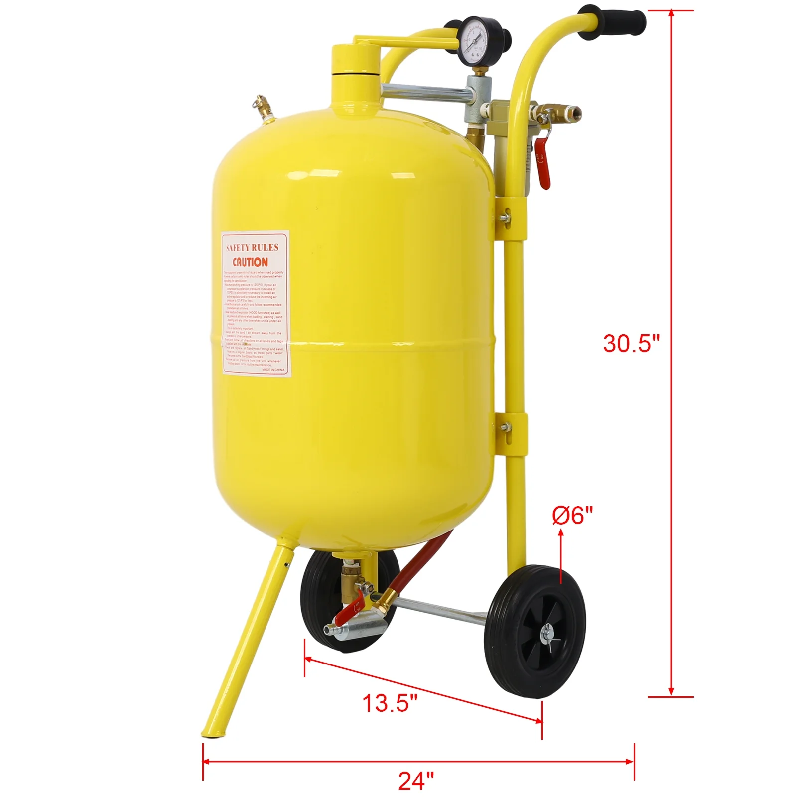 Tabaray 30 Gallon Gas Caddy With Wheels, Fuel Transfer Tank Gasoline Diesel Can Reversible Rotary Hand Siphon Pump, Fuel Storage Tank For Automobiles ATV Car Mowers Tractors Boat Motorcycle(Red) - Curated Treasures Market