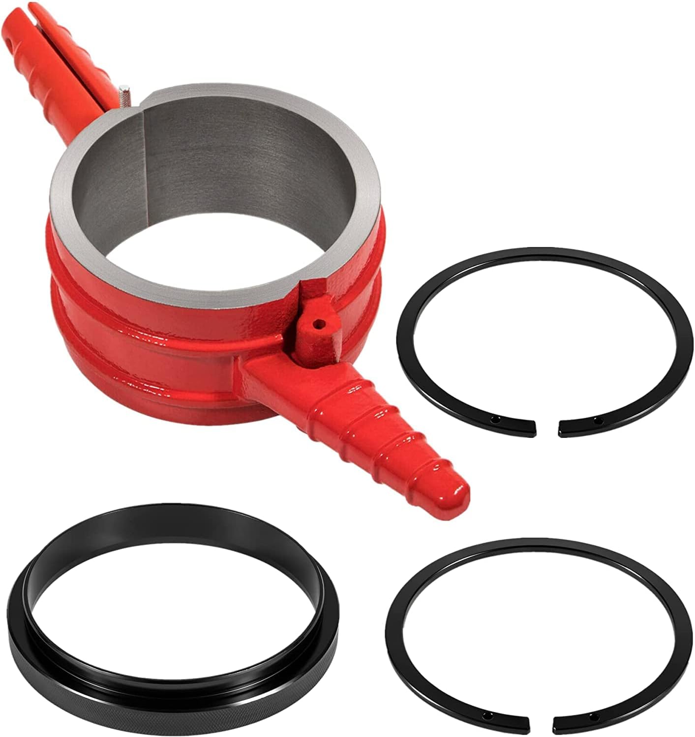 ROUTEKING 7040 Piston Ring Compressor Tool for Cummins ISX/QSX 15, Caterpillar 3400, C-15 with 5.4" bore, Alternative to PT-7040 5299448 5299447 5299339, with Anti-Polishing Ring Adapter (4 PCS)