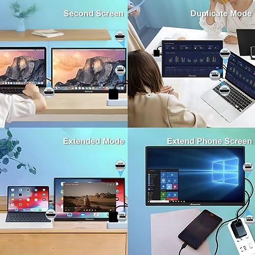 aimuonos 18.5inch Portable Monitor for Laptop,1080P Laptops Monitors 120Hz FHD HDR Plug&Play HDMI IPS Display Dual Speakers Travel External Screen for PC,Tablet,Mac,Switch,Xbox,PS3/4/5 Will