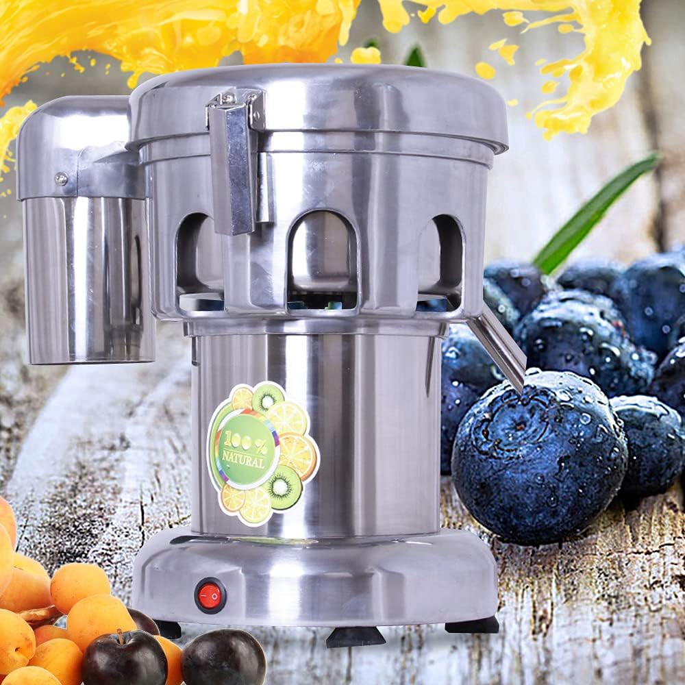 Commercial Juice Extractor, 370W 110V Electric Juicer, Fruit Vegetables Blender Juice Maker, Stainless Steel Heavy Duty Juice Extractor Machine, 2800r/min, 80-100kg/hr